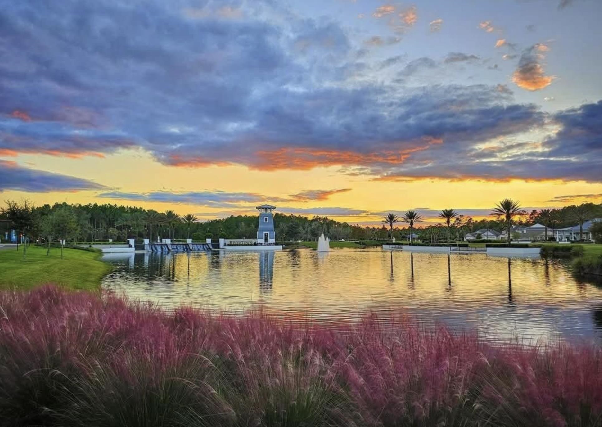 352 Footbridge Road St. Johns, FL 32259 - Photo 44 of 66 a view of a lake with a big yard