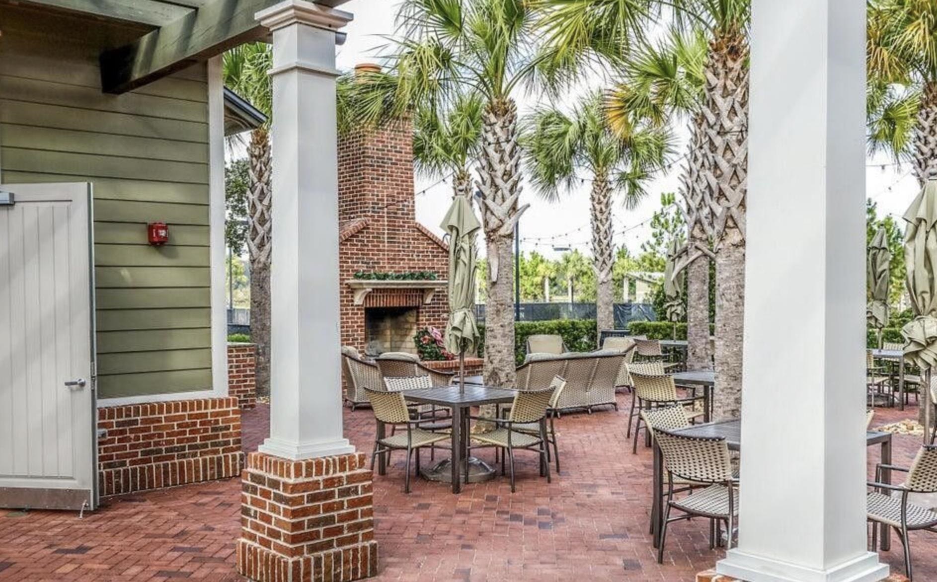 352 Footbridge Road St. Johns, FL 32259 - Photo 55 of 66 a view of a patio with a table and chairs and potted plants