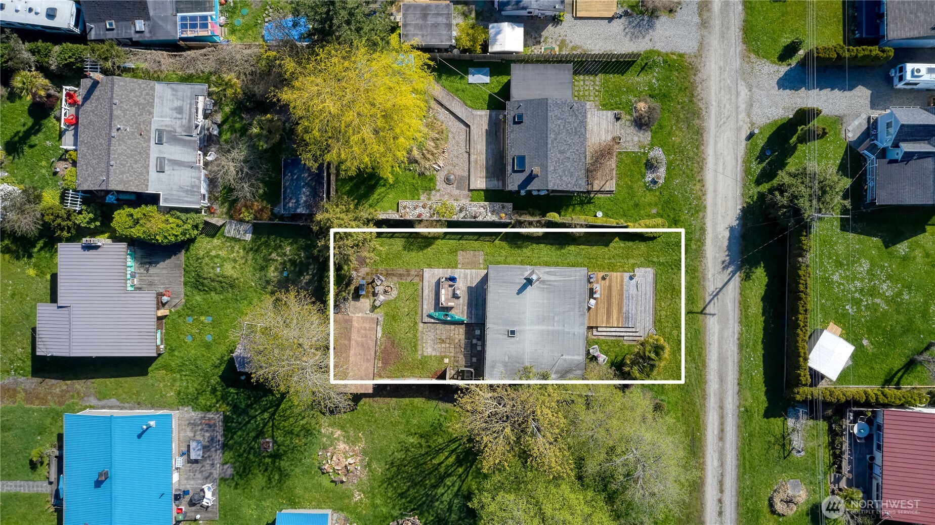 684 Mallard Drive Point Roberts, WA 98281 - Photo 17 of 37 an aerial view of a house with yard swimming pool and outdoor seating