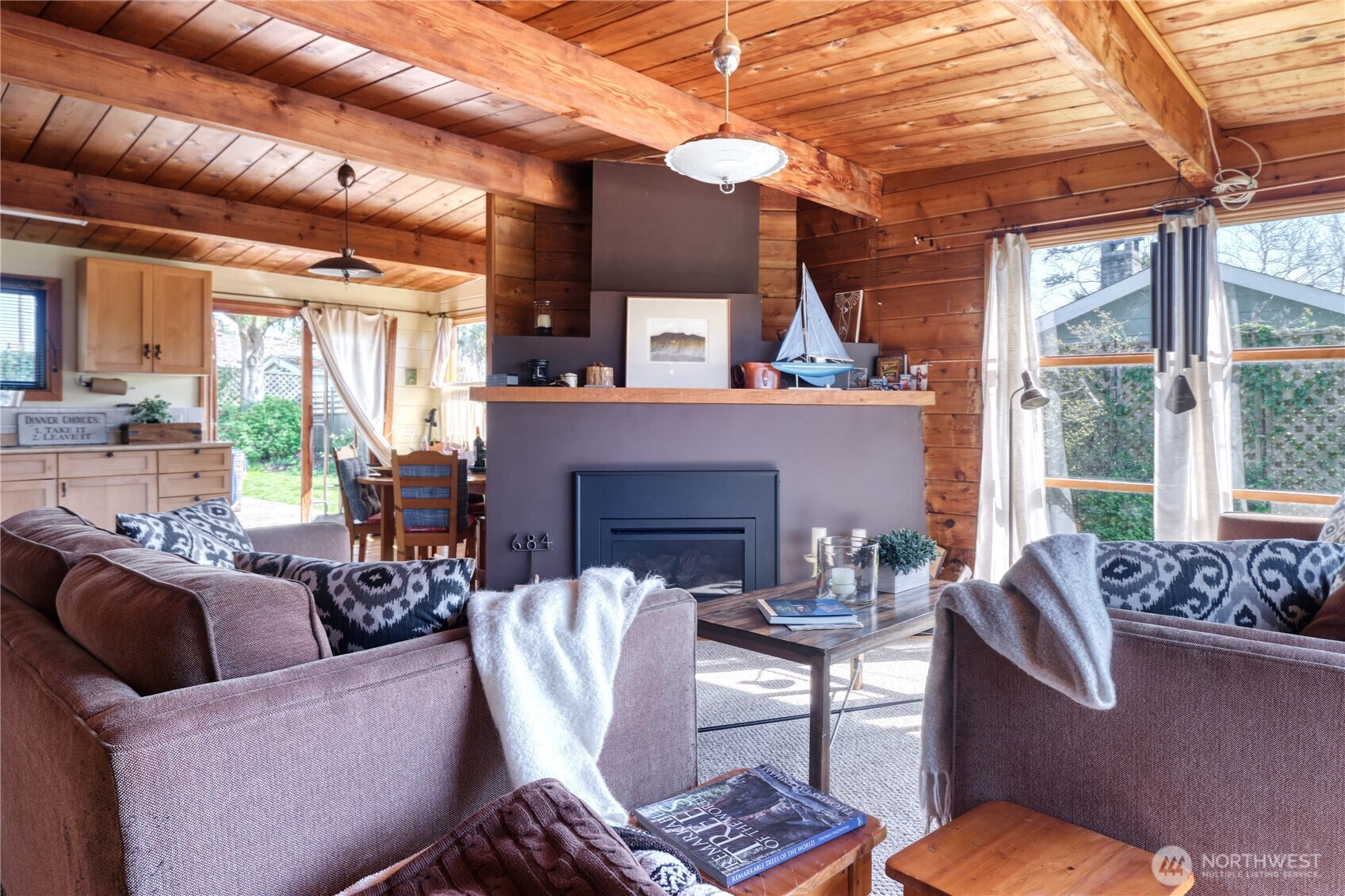684 Mallard Drive Point Roberts, WA 98281 - Photo 4 of 37 a living room with furniture and a fireplace