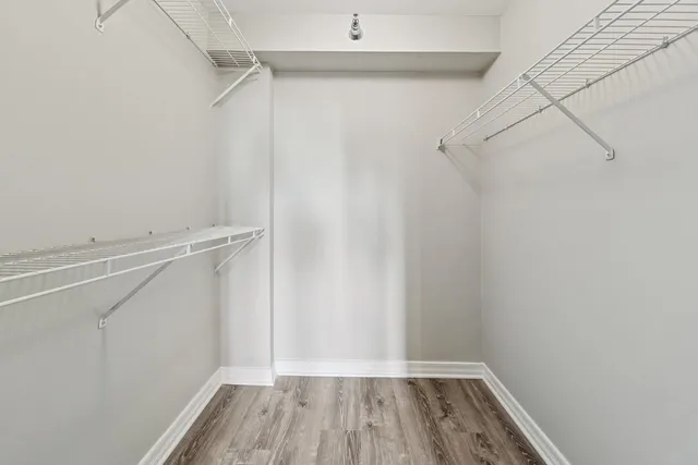 a view of small space with racks on the wall