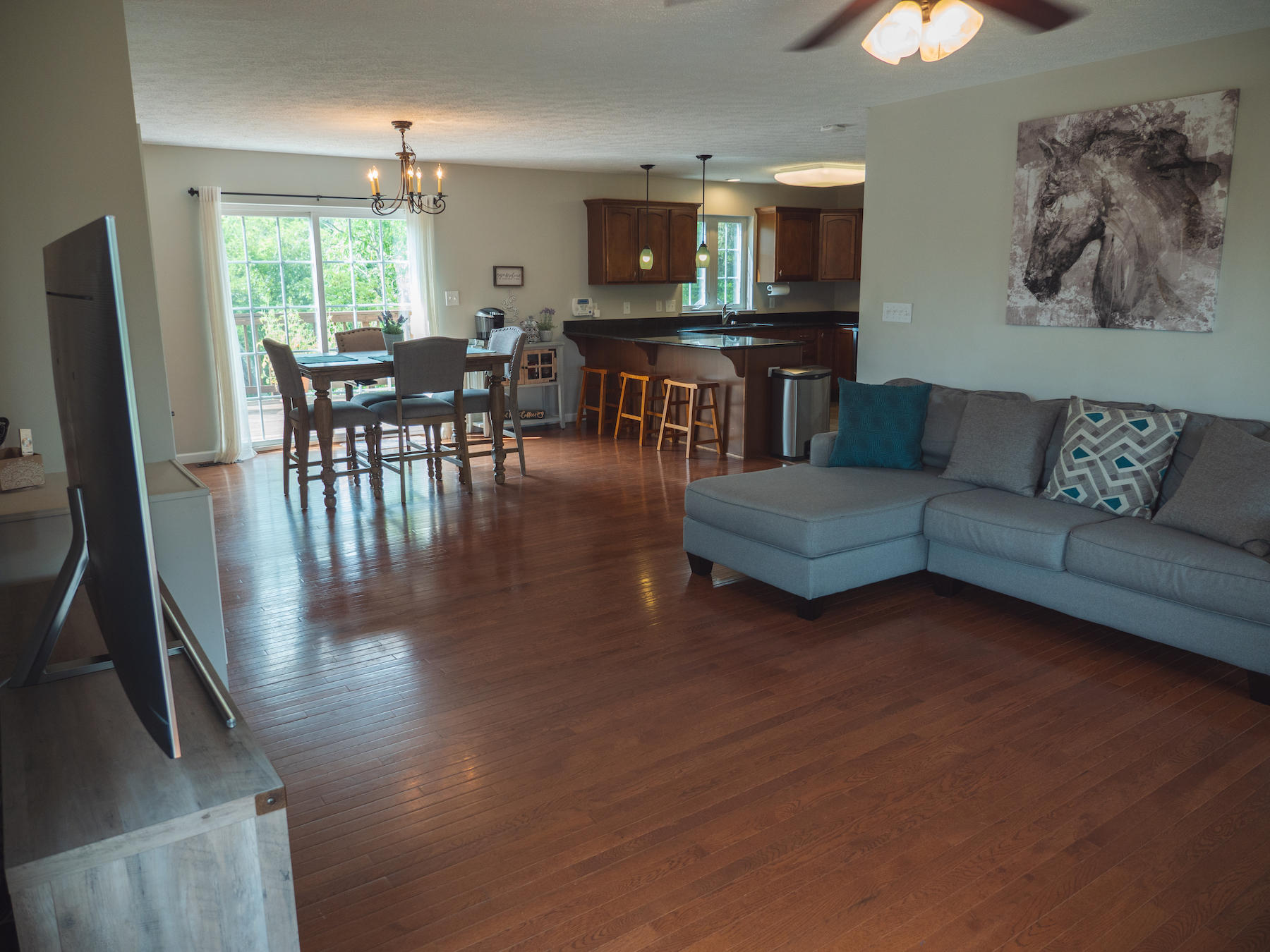 1124 Union Valley Road Riner, VA 24149 - Photo 12 of 67 a living room with furniture and a wooden floor