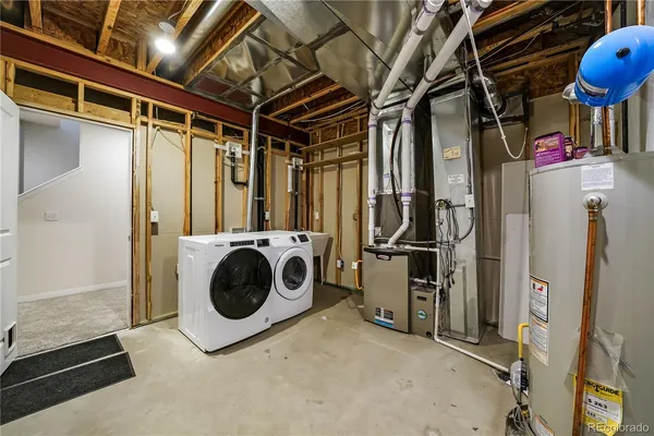 a view of an empty room with a garage