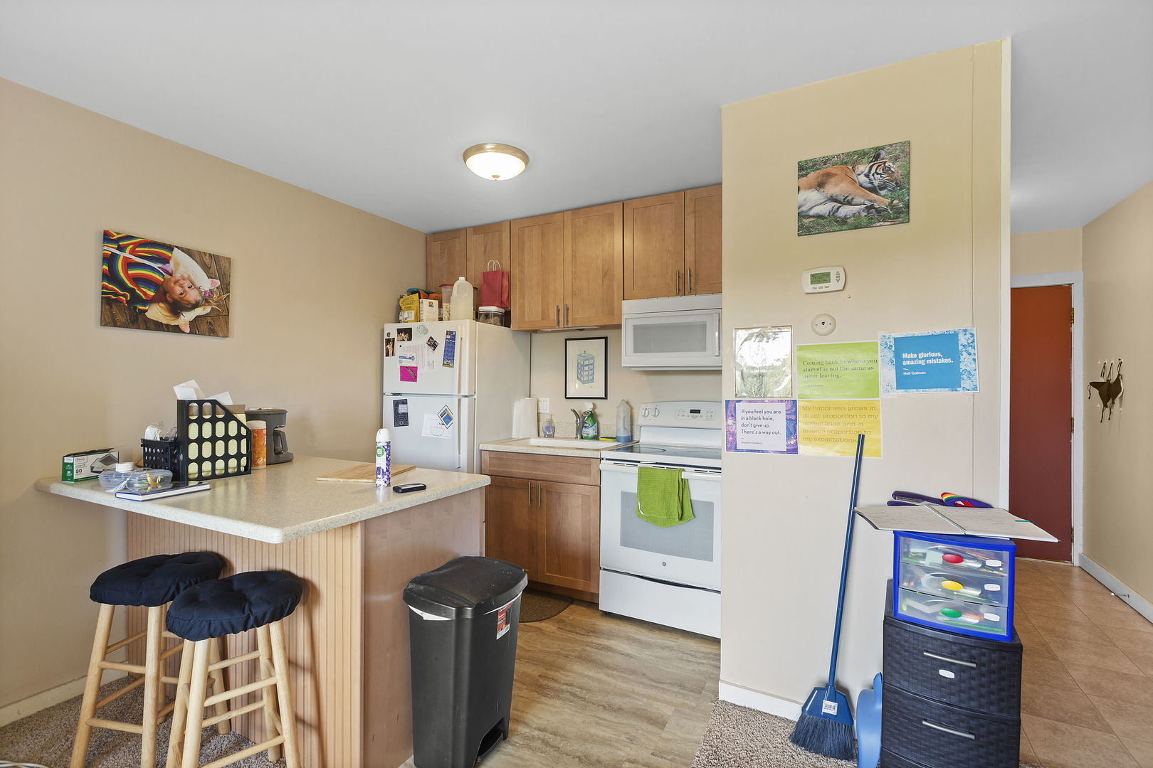 58 Vail Colony, Unit 10 Fox Lake, IL 60020 - Photo 10 of 28 a room with a refrigerator and a table