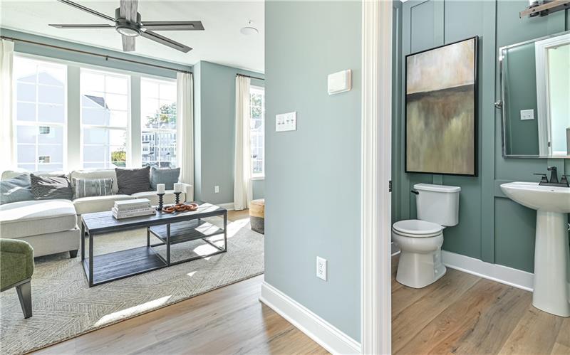 113 Affinity Drive Harmony, PA 16037 - Photo 18 of 40 a bathroom with a toilet sink and a large mirror