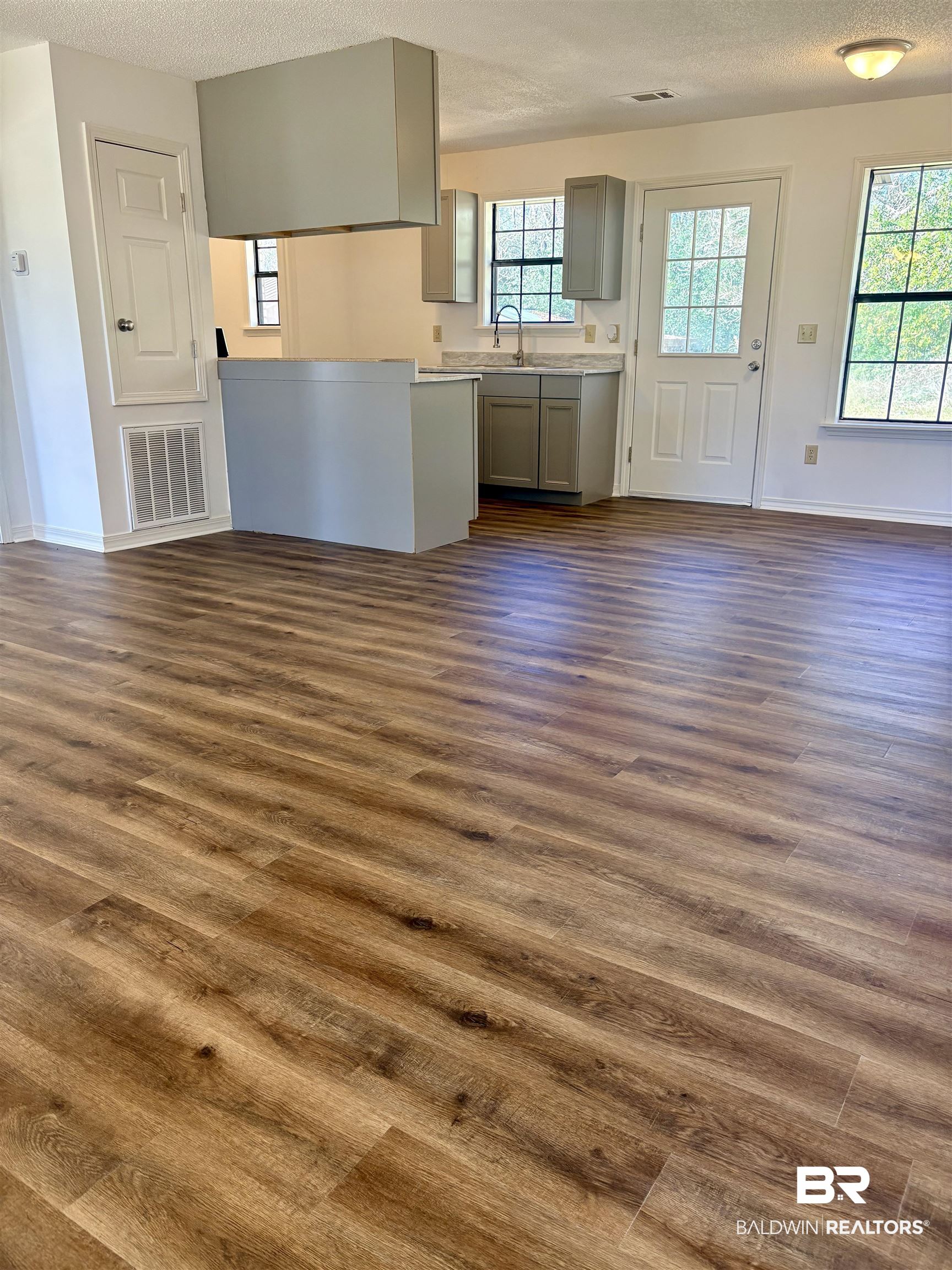 47 Fairview Street Evergreen, AL 36401 - Photo 4 of 15 Unfurnished living room with a textured ceiling and dark wood finished floors