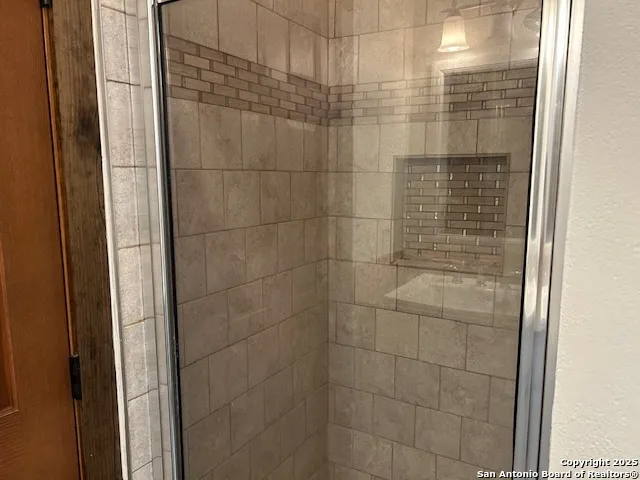 a bathroom with a shower