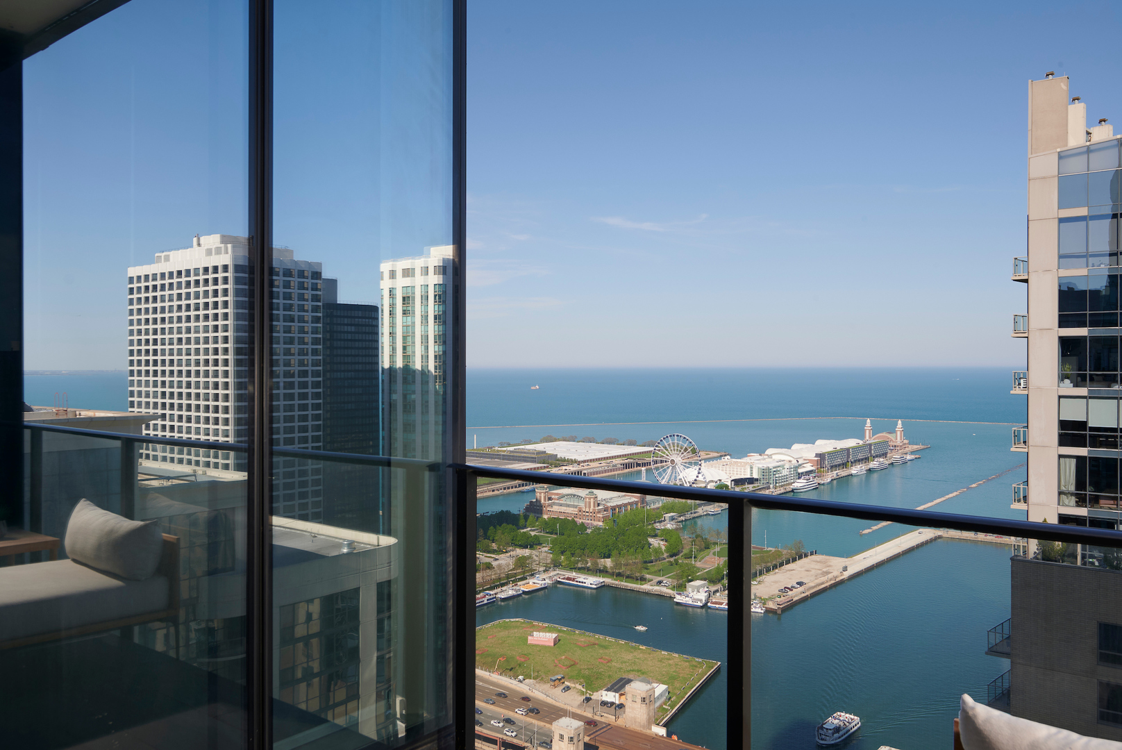 363 East Wacker Drive, Unit 3608 Chicago, IL 60601 - Photo 12 of 30 a view of a balcony with an ocean view