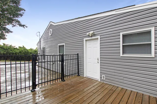 a view of a house with a deck