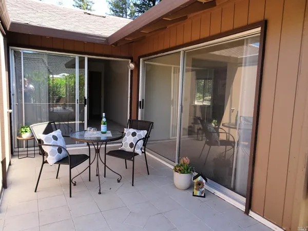a outdoor space with furniture