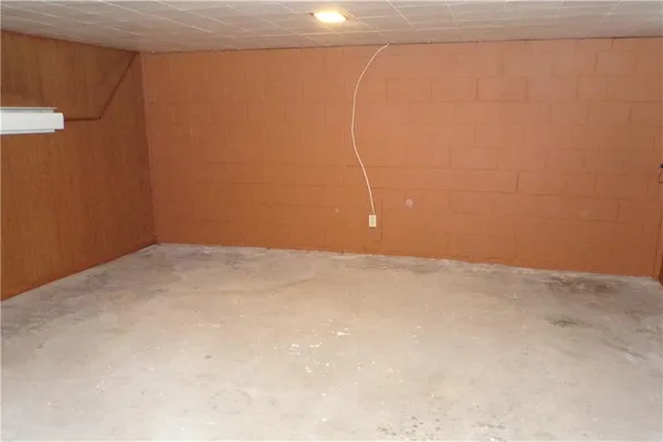 a view of a room with racks on the wall