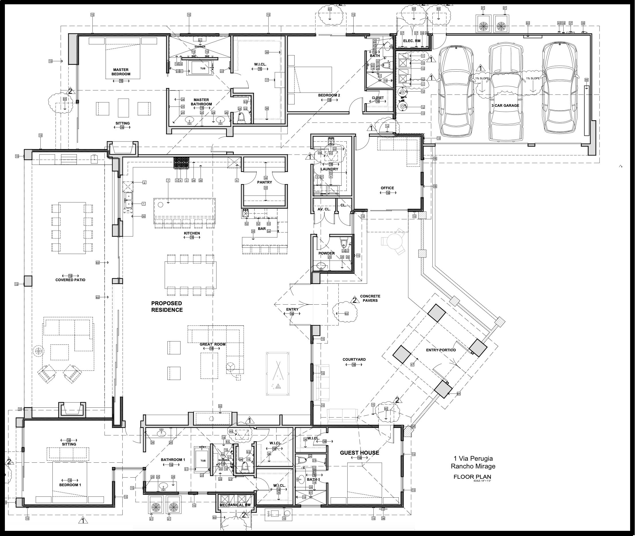1 Via Perugia Rancho Mirage, CA 92270 - Photo 19 of 19 a black and white photo of a living room