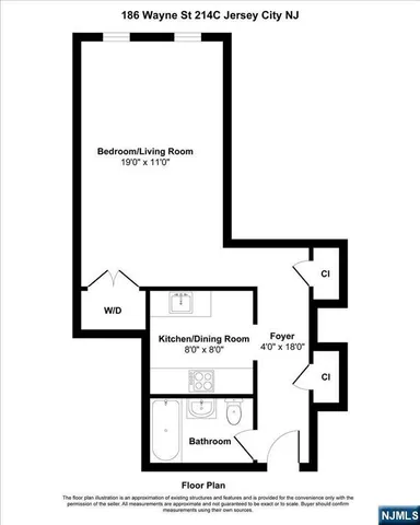 $349,000 | 186 Wayne Street, Unit 214D, Jersey City, NJ 07302