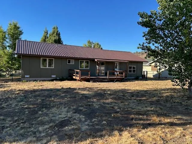 a view of a yard with a tree