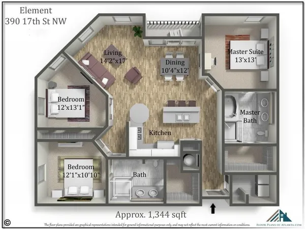 $2,500 | 390 17th Street Northwest, Unit 3044, Atlanta, GA 30363