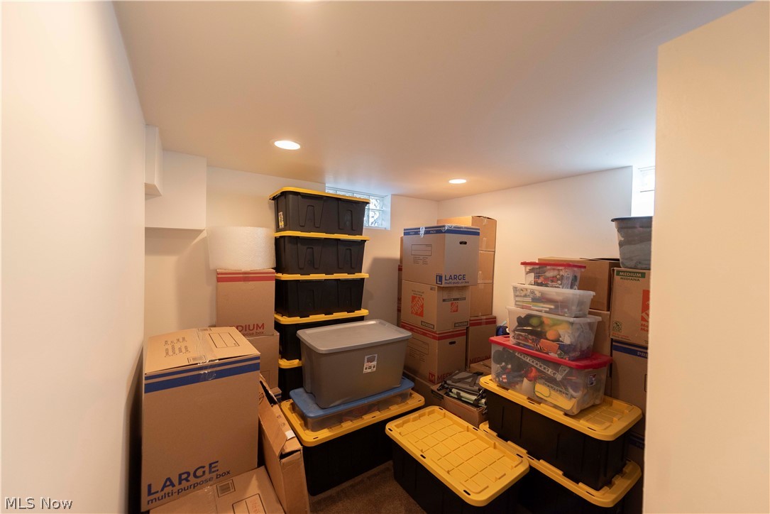 400 Baldwin Road Akron, OH 44312 - Photo 28 of 43 Bonus room in basement with carpet, recessed lighting and closet (formerly used as a bedroom)