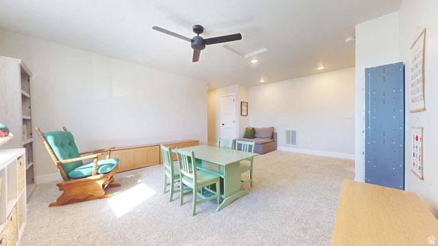 1127 4240 North Enoch, UT 84721 - Photo 35 of 56 Loft featuring light colored carpet, ceiling fan, and recessed lighting