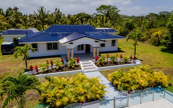 a view of swimming pool with a yard