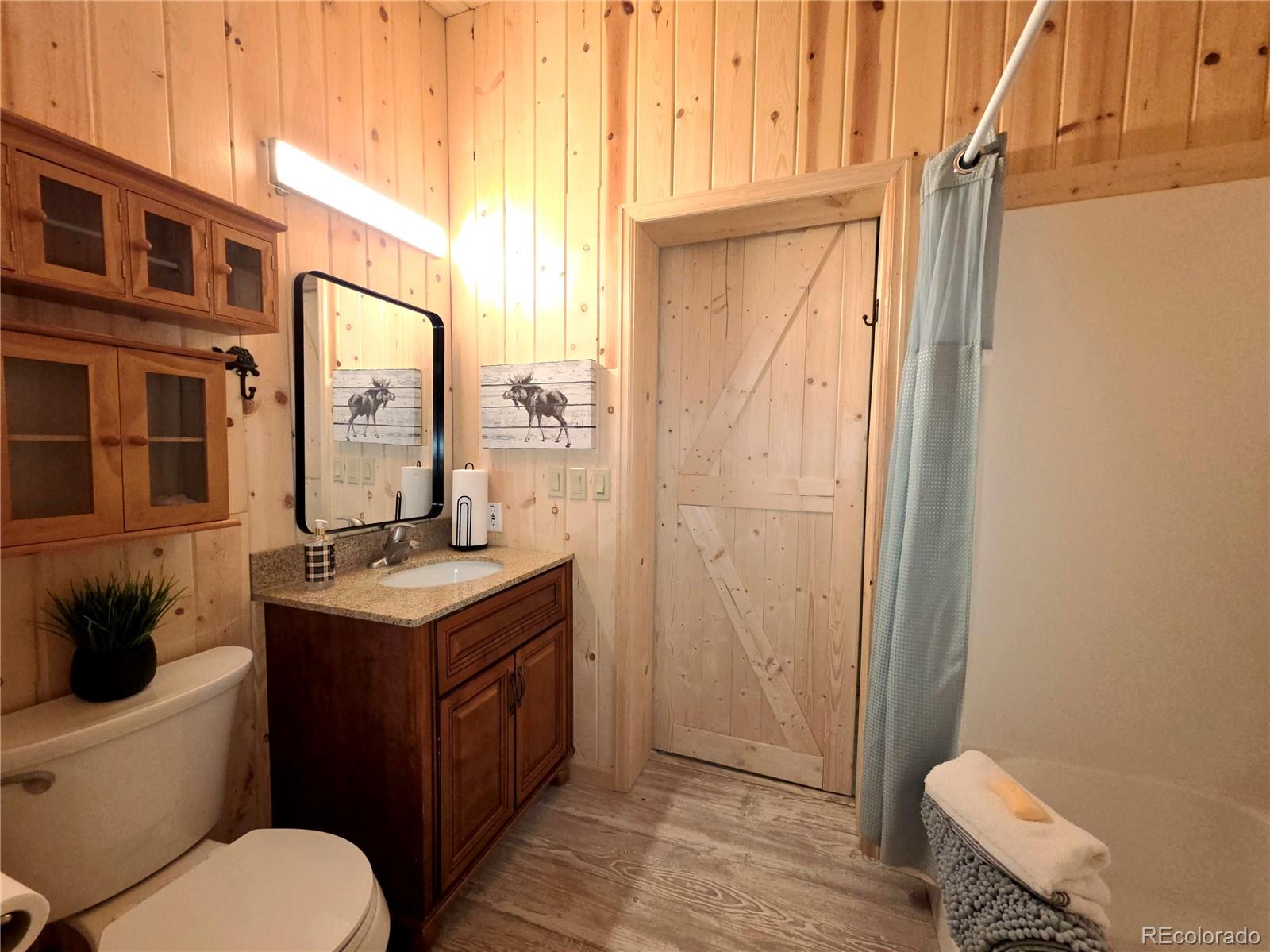 891 South Mountain Estates Road Florissant, CO 80816 - Photo 20 of 43 a bathroom with a toilet a sink and a window