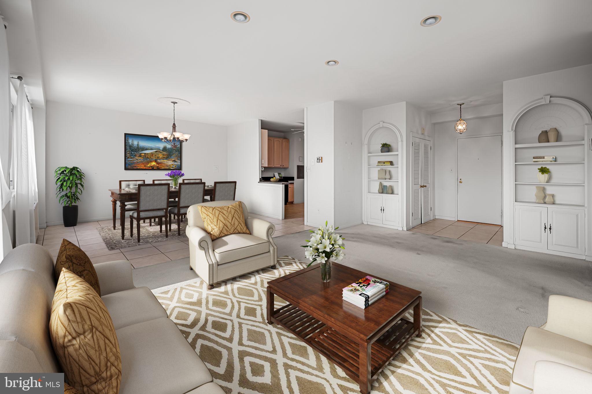 11 Slade Avenue, Unit 911 Pikesville, MD 21208 - Photo 14 of 35 virtual staging of Living room/Dining room