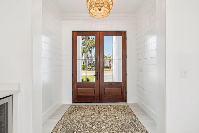 a view of an entryway with a window