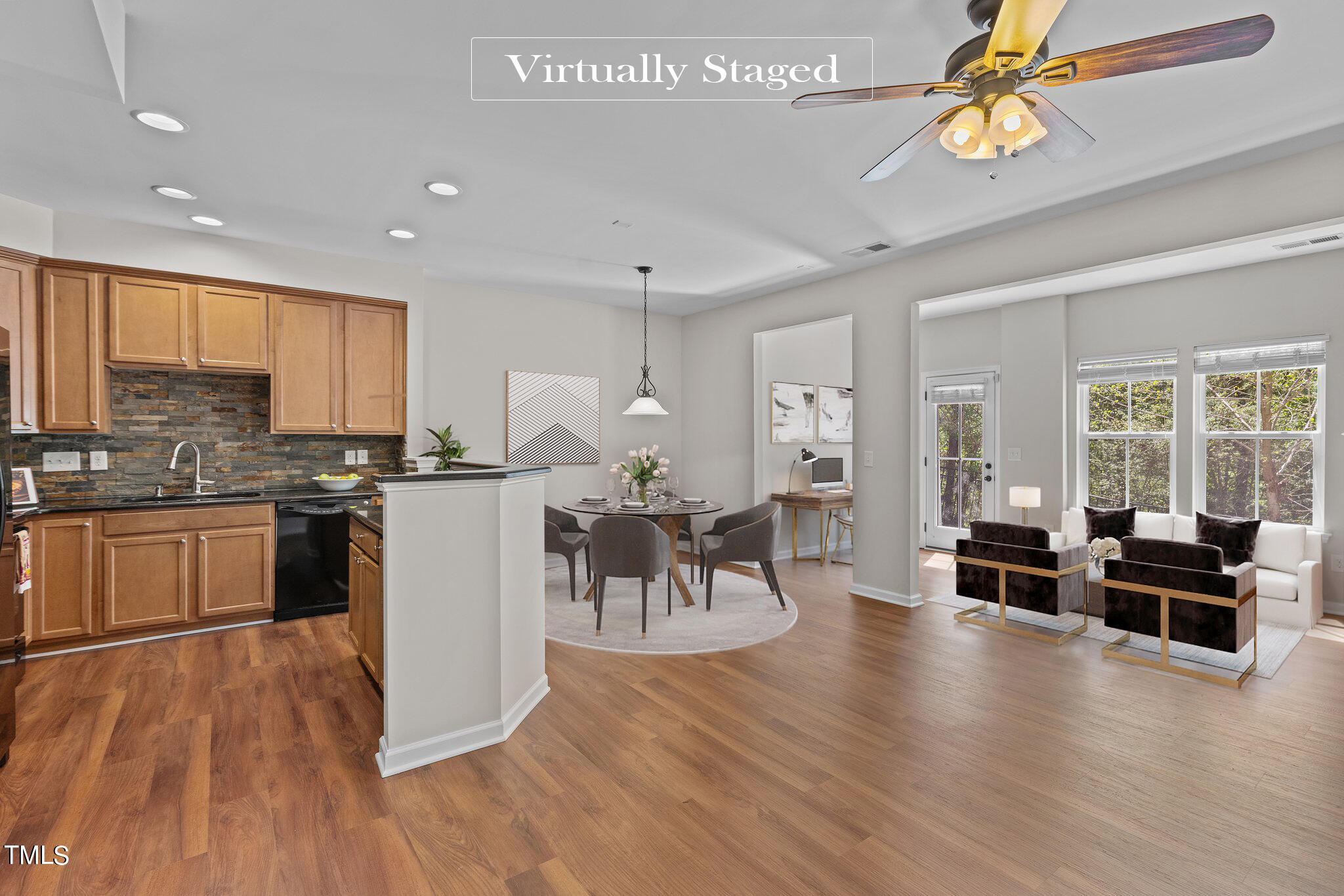 439 Panorama View Loop Cary, NC 27519 - Photo 42 of 42 a kitchen with counter top space and wooden floor