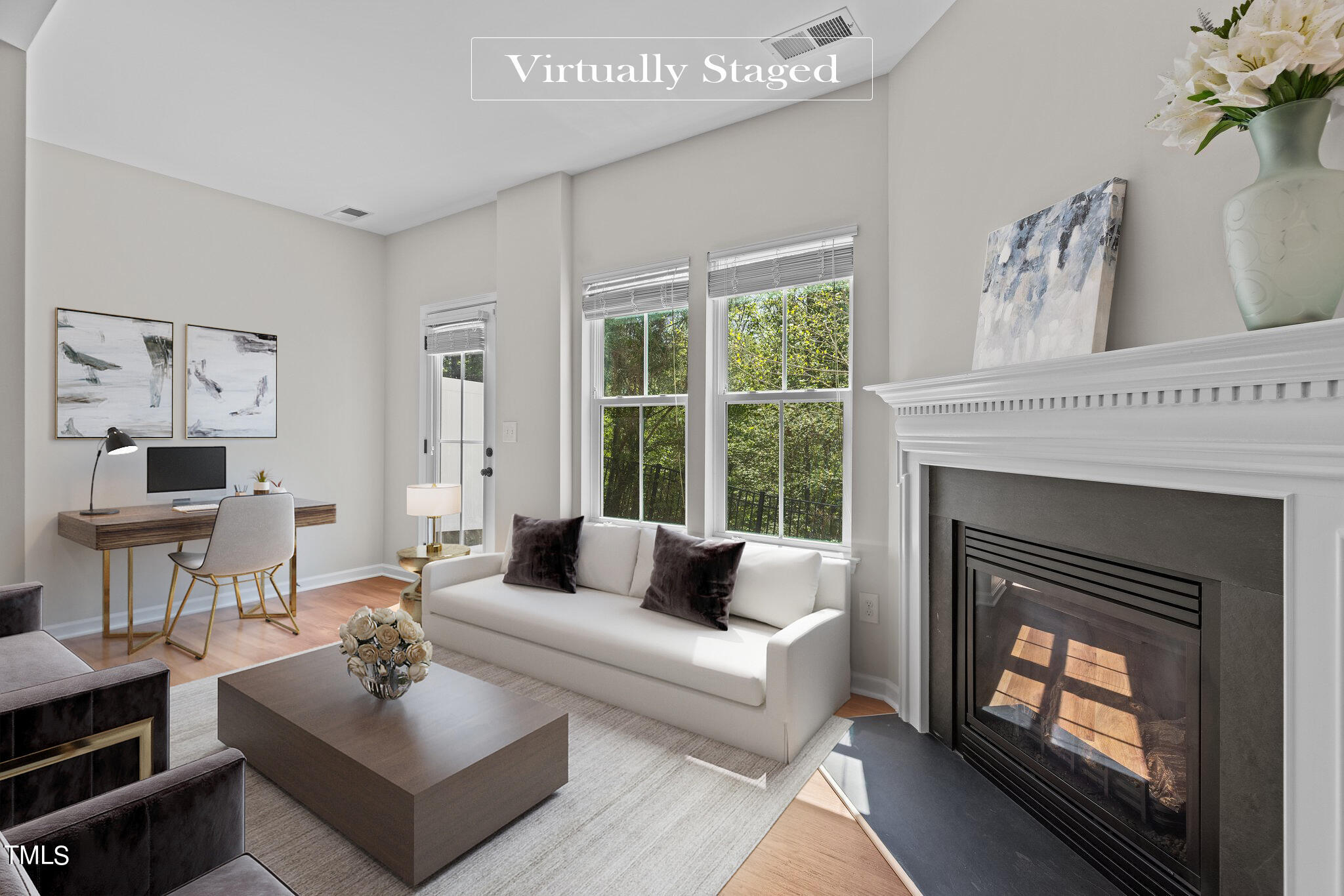 439 Panorama View Loop Cary, NC 27519 - Photo 20 of 42 a living room with furniture and a fireplace