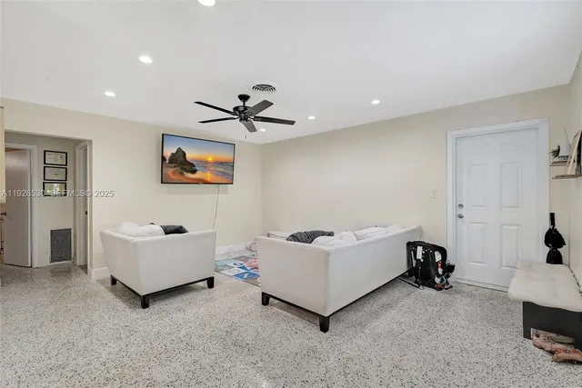 a living room with furniture