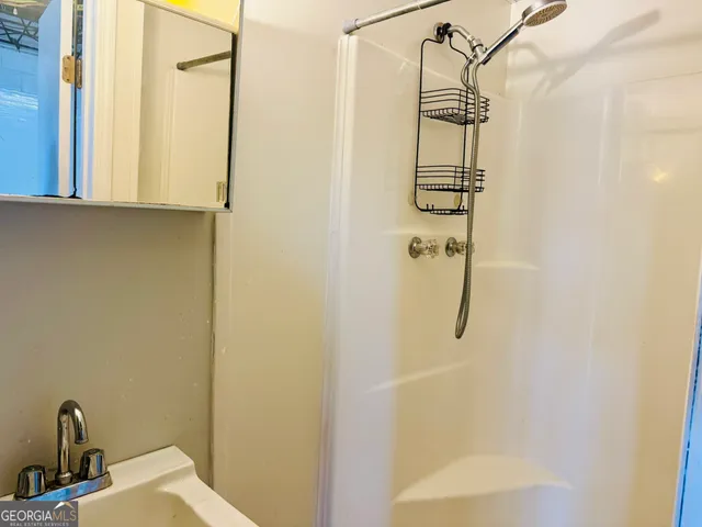 a bathroom with a shower