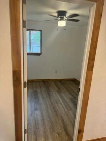 an empty room with windows