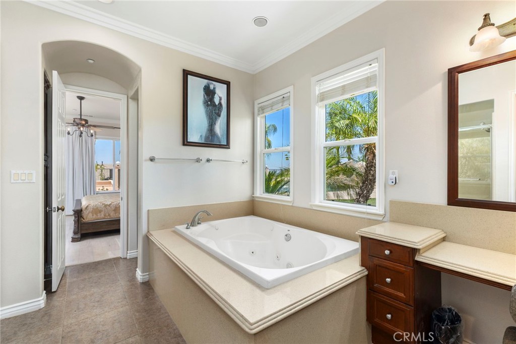 7907 Horizon View Drive Riverside, CA 92506 - Photo 21 of 58 Master bathroom with pool & garden view