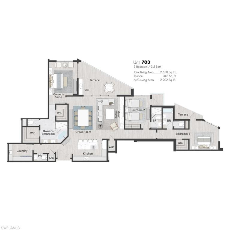 1925 Metropolitan Boulevard, Unit 1003 Naples, FL 34104 - Photo 15 of 15 a picture of a floor plan