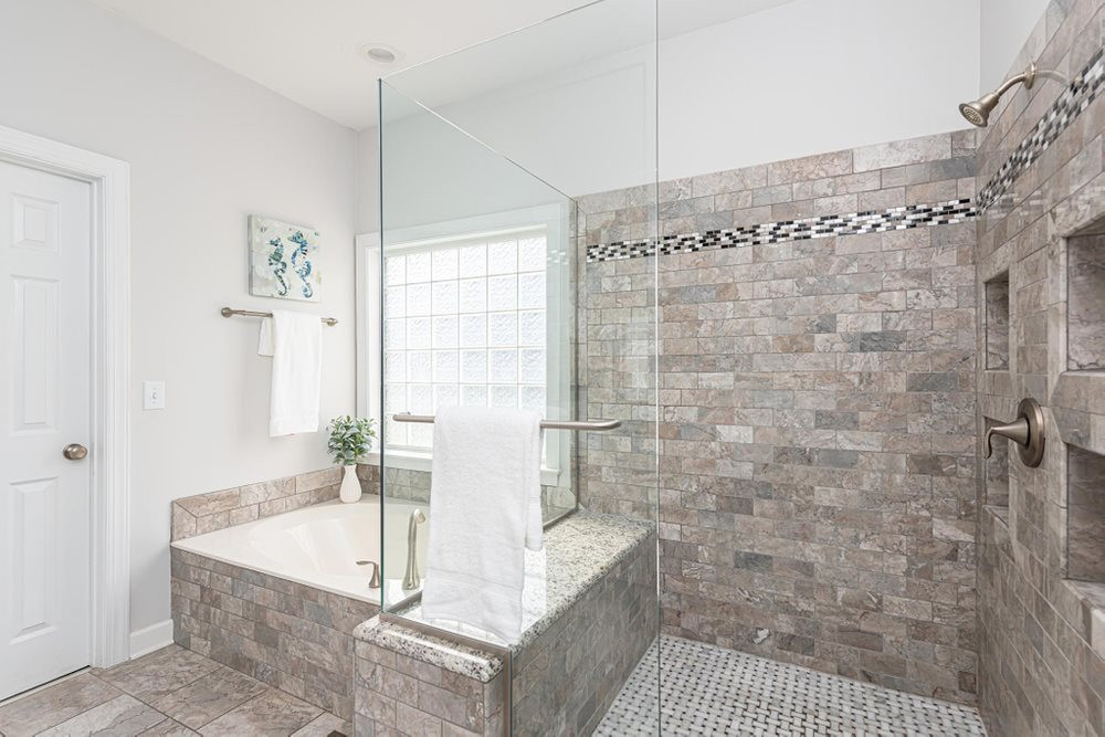 3105 Hummer Way Raleigh, NC 27614 - Photo 14 of 30 Soaking tub and large walk in shower with seat. Primary Bathroom