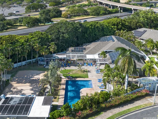 an aerial view of multiple house