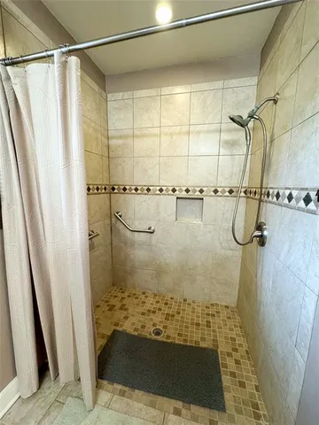a bathroom with a shower