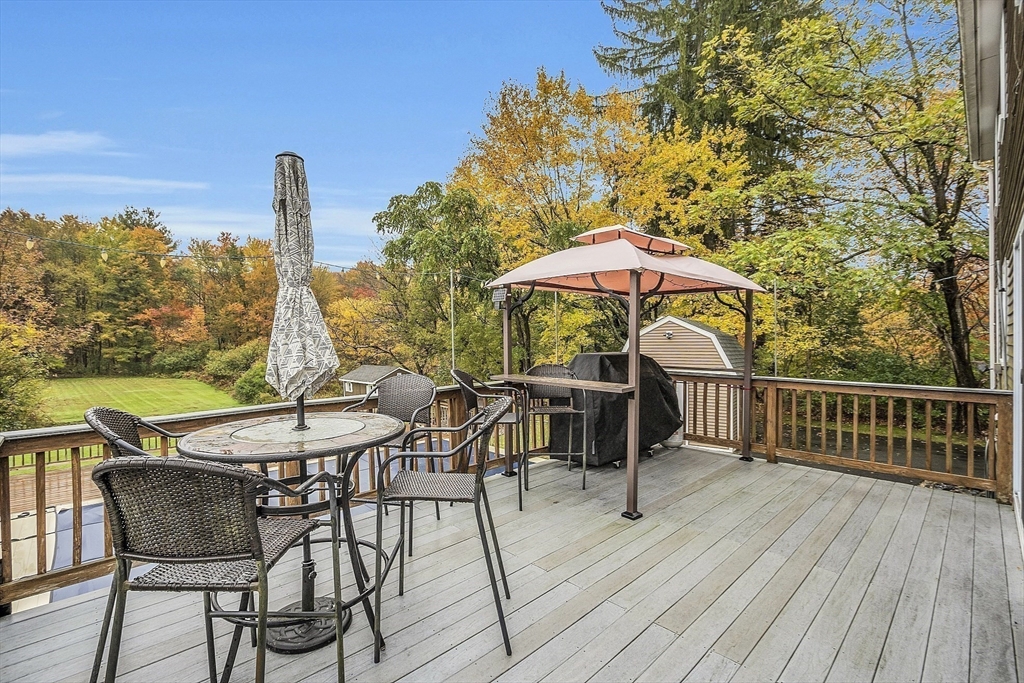 91 Chapin Road Hudson, MA 01749 - Photo 33 of 42 a view of deck with furniture and barbeque oven with wooden floor