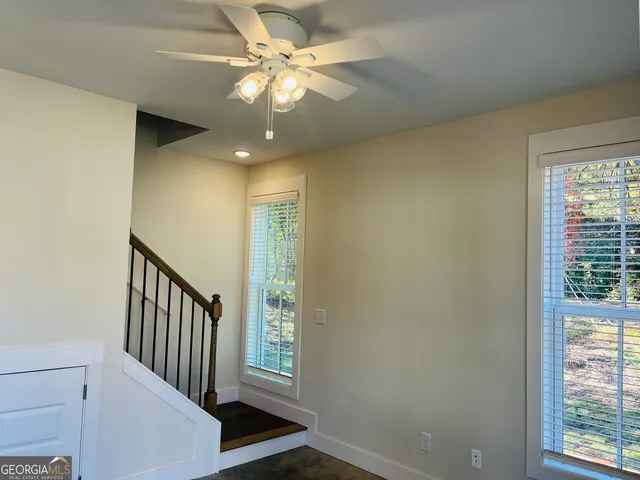 en view interior of a house with wooden floor
