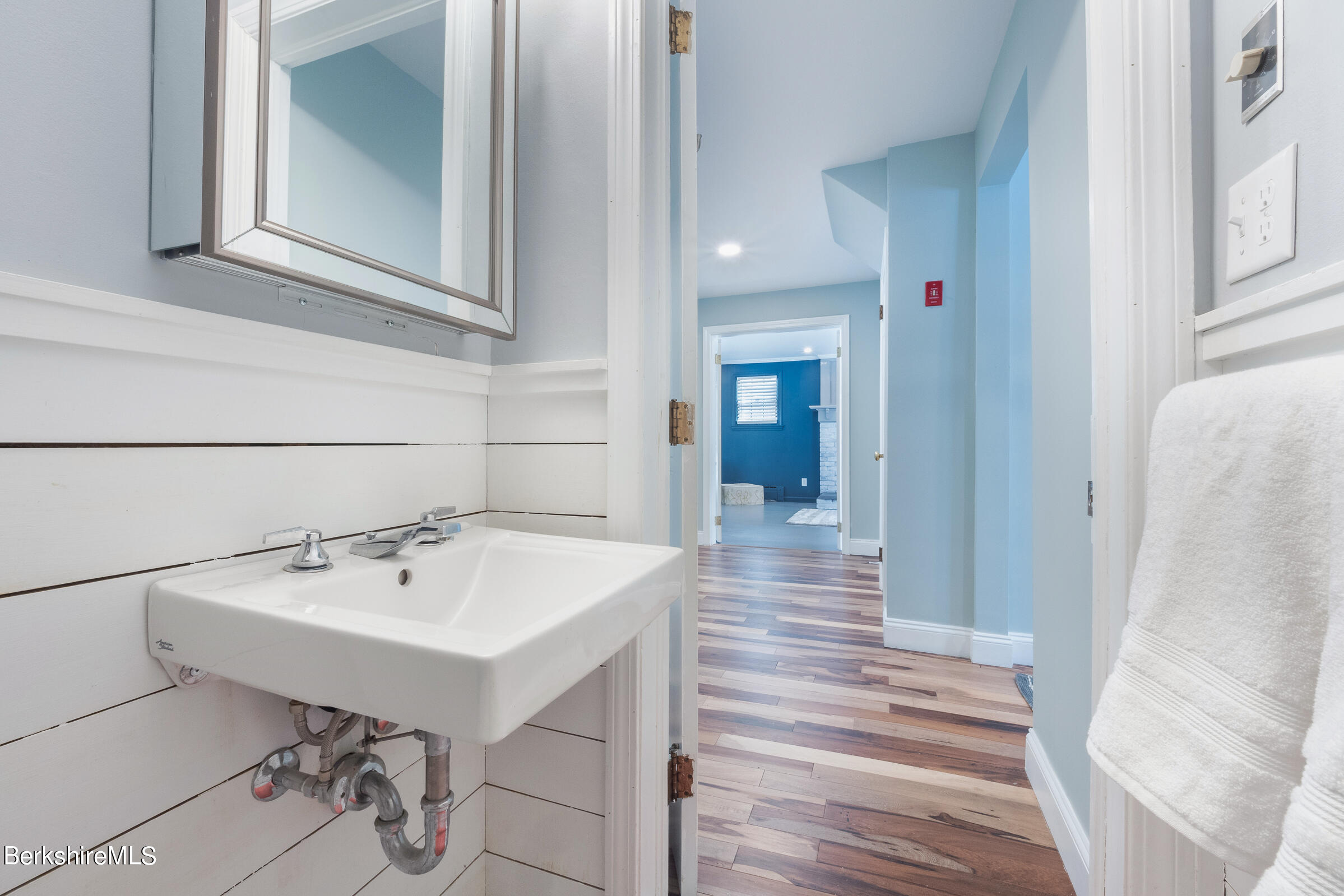 7 Hawthorne Road Stockbridge, MA 01262 - Photo 29 of 41 a bathroom with a sink and a mirror