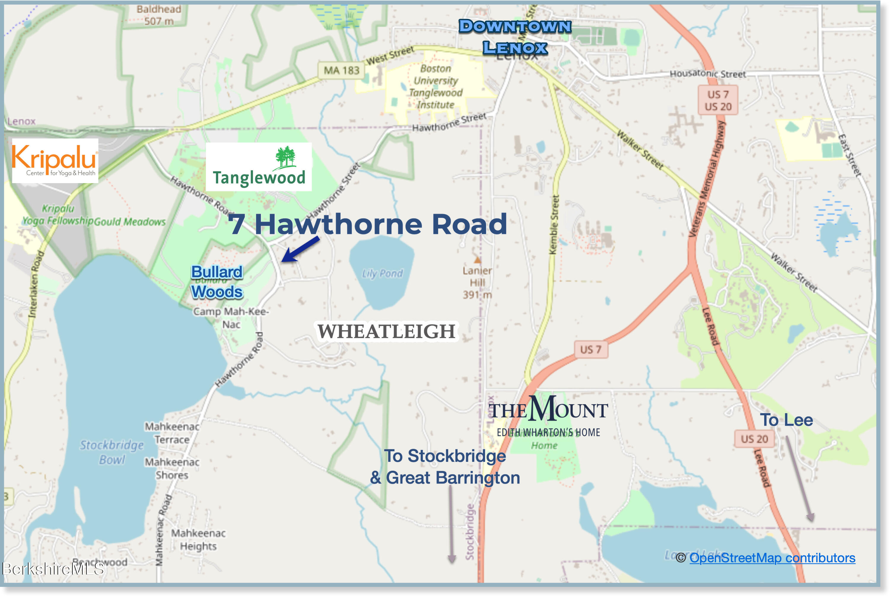 7 Hawthorne Road Stockbridge, MA 01262 - Photo 5 of 41 a sign on the side of a street