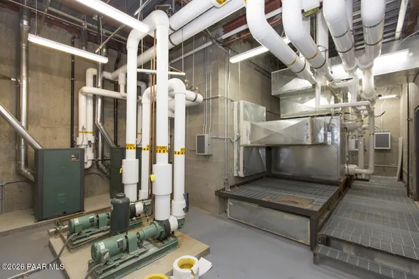 a close view of water heater room