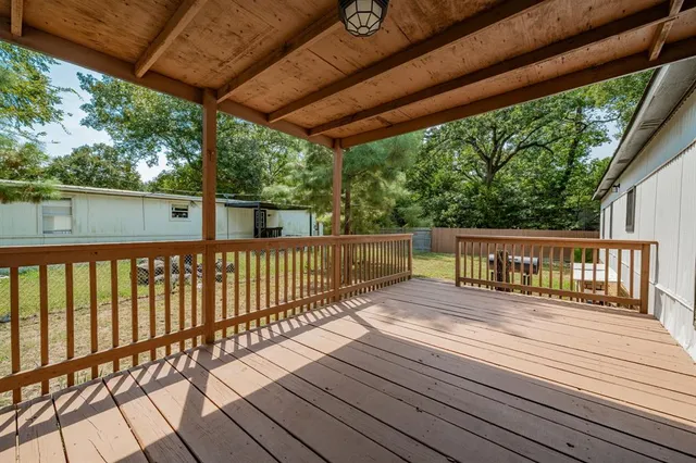 a view of a wooden deck