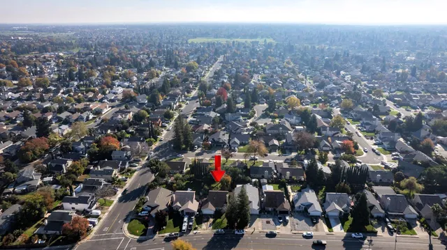 an aerial view of a city with lots of residential buildings