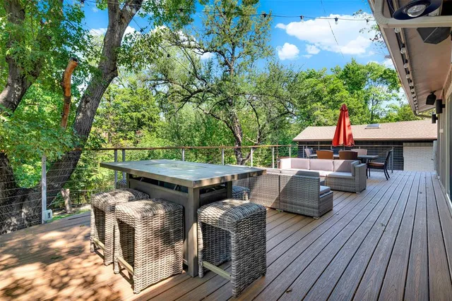 a backyard of a house with seating space