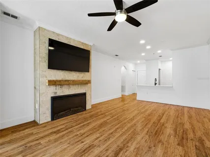 a view of a hallway with a window