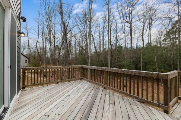 a view of a wooden deck