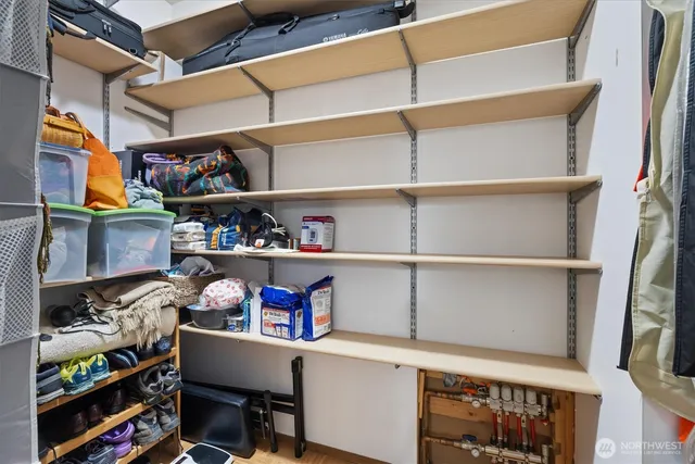 a view of store room with racks