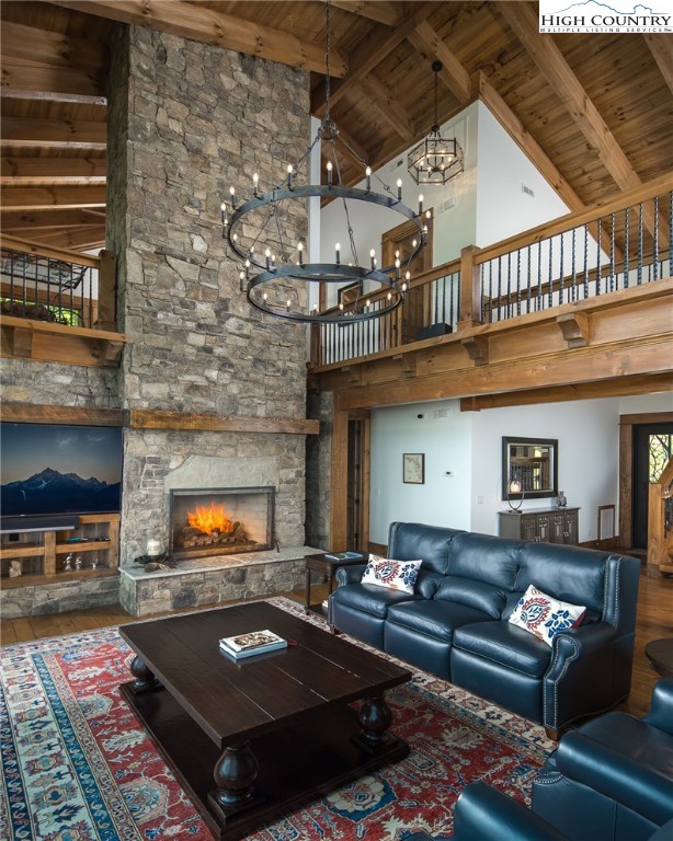 708 Goldenrod Road Boone, NC 28607 - Photo 6 of 49 a living room with furniture and a fireplace