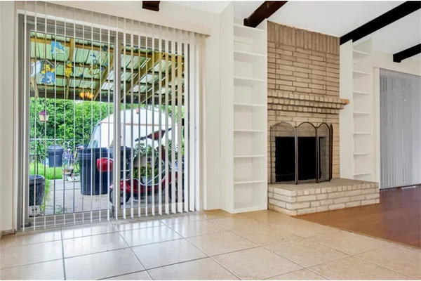 a view of a balcony door