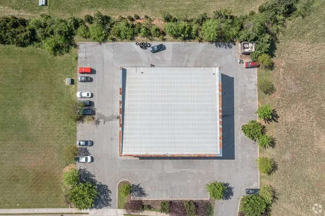 an aerial view of a house