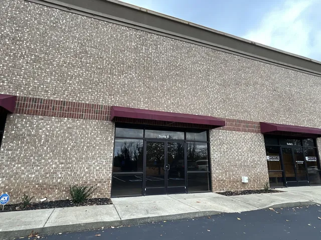 a view of a building with door
